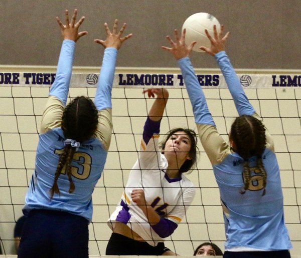 Tiger volleyball lose in three to Monache. Open WYL action Sept. 10 at home versus Rangers Isabella Stevens scores in Wednesday's home match against Monache.
